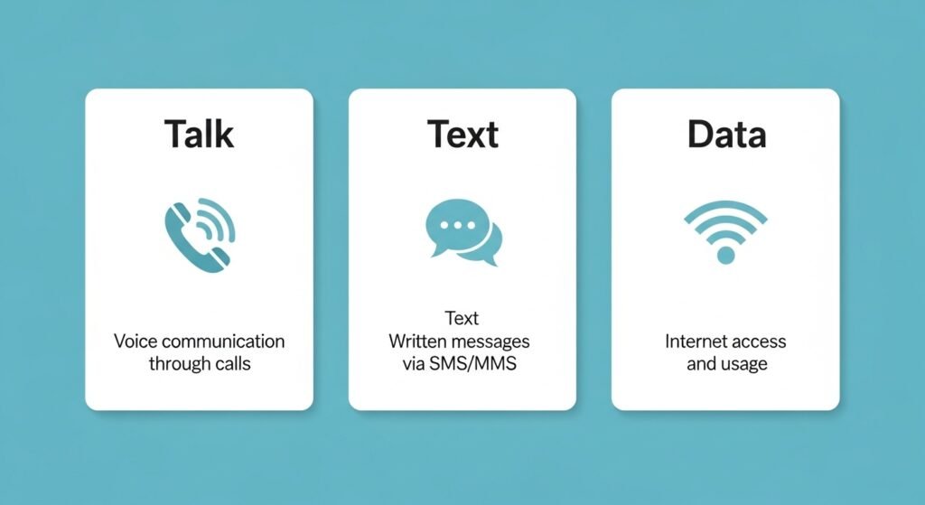 What's included in a cell phone plan  talk, text, and data explained