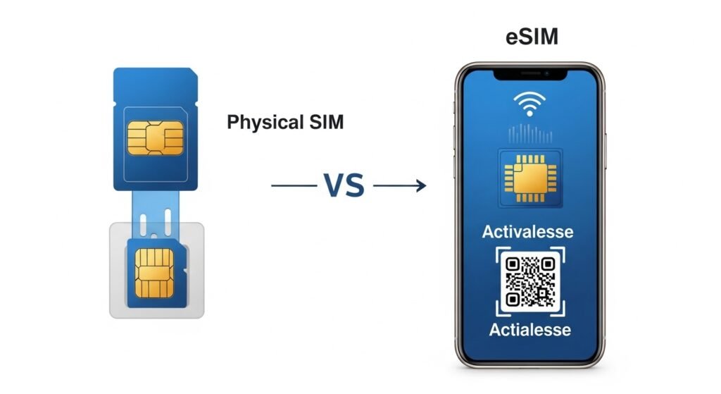 Physical SIM card vs eSIM ; how each works in your cell phone