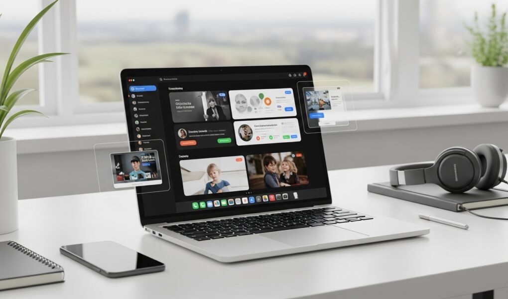 Complete laptop guide 2026 showing a modern laptop setup with accessories on a clean workspace representing beginner-friendly laptop usage and technology overview