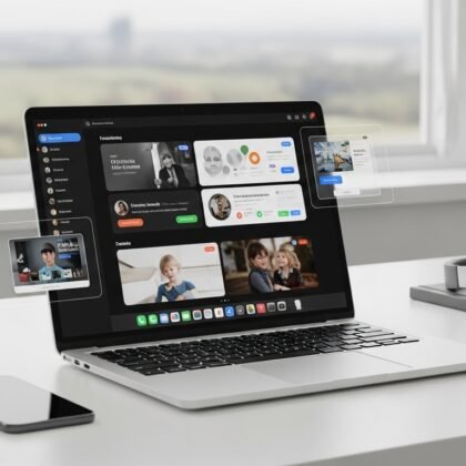 Complete laptop guide 2026 showing a modern laptop setup with accessories on a clean workspace representing beginner-friendly laptop usage and technology overview