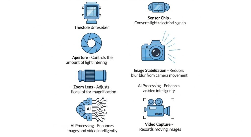 Cell phone camera parts and specs explained infographic