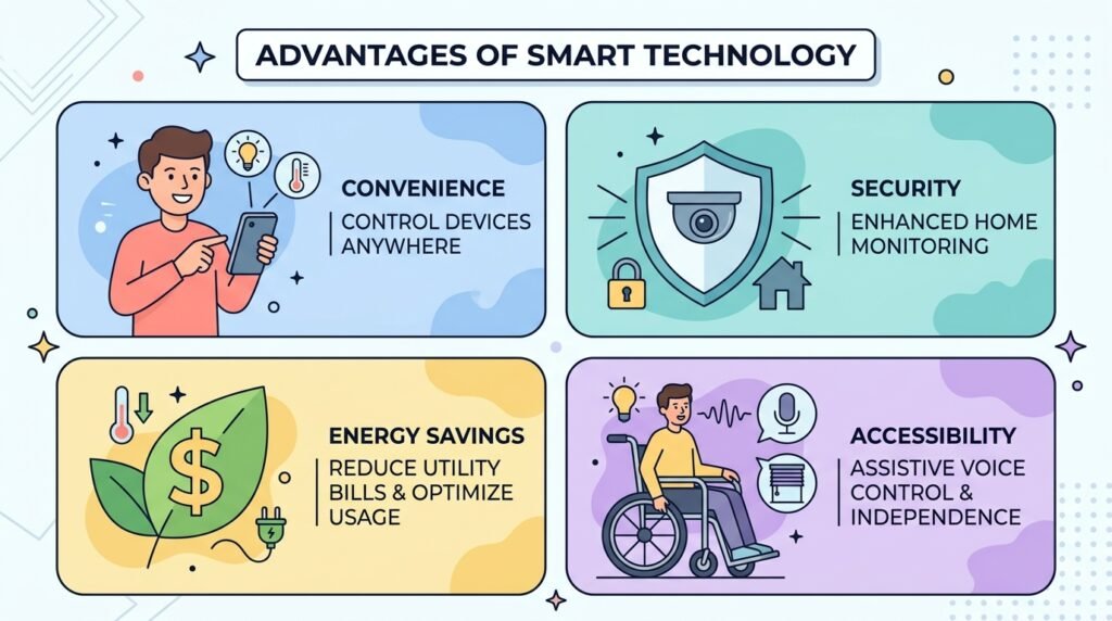 smart home benefits infographic for beginners

