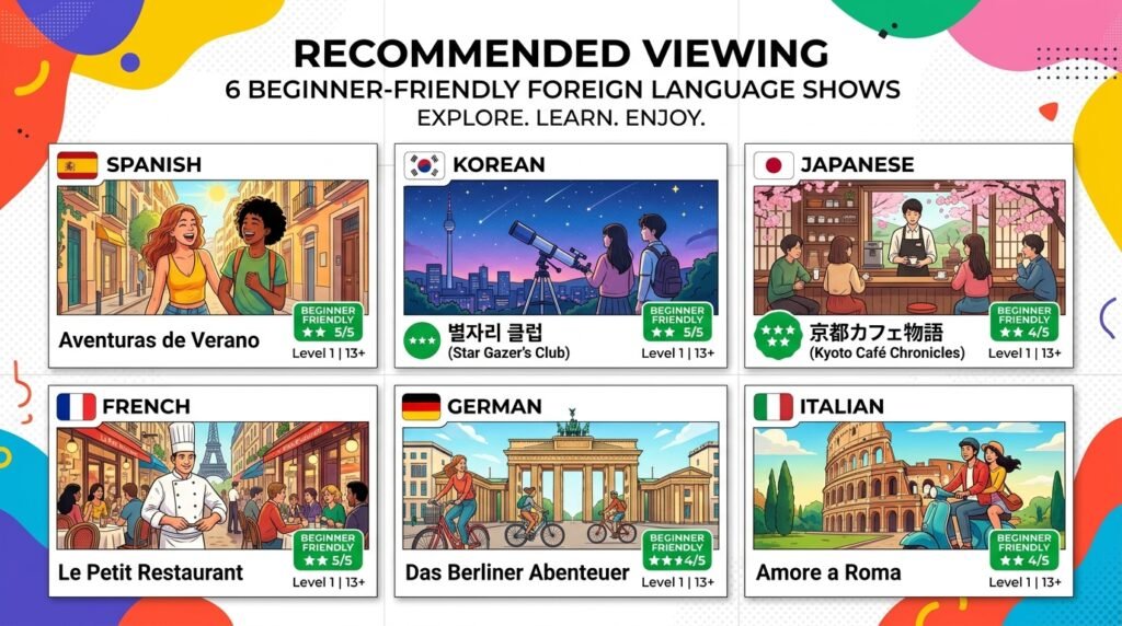  Best foreign language TV shows by language for beginner language learners
