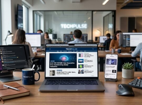 technology news updates on laptop tablet and smartphone screens