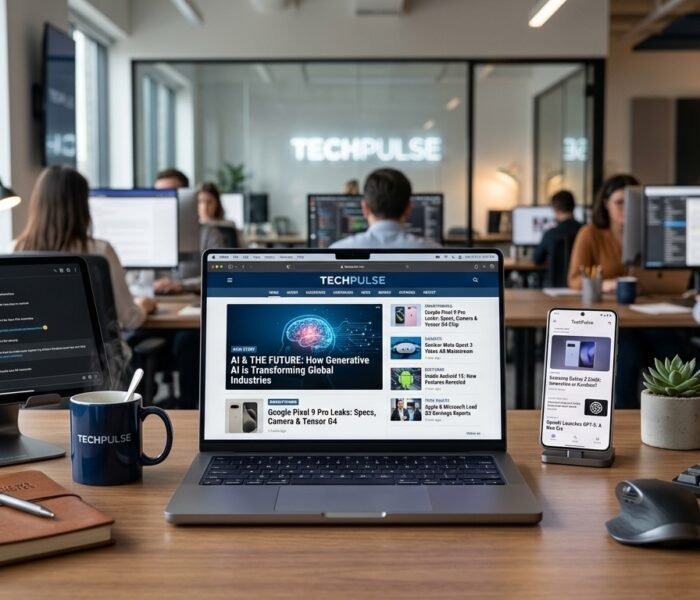 technology news updates on laptop tablet and smartphone screens