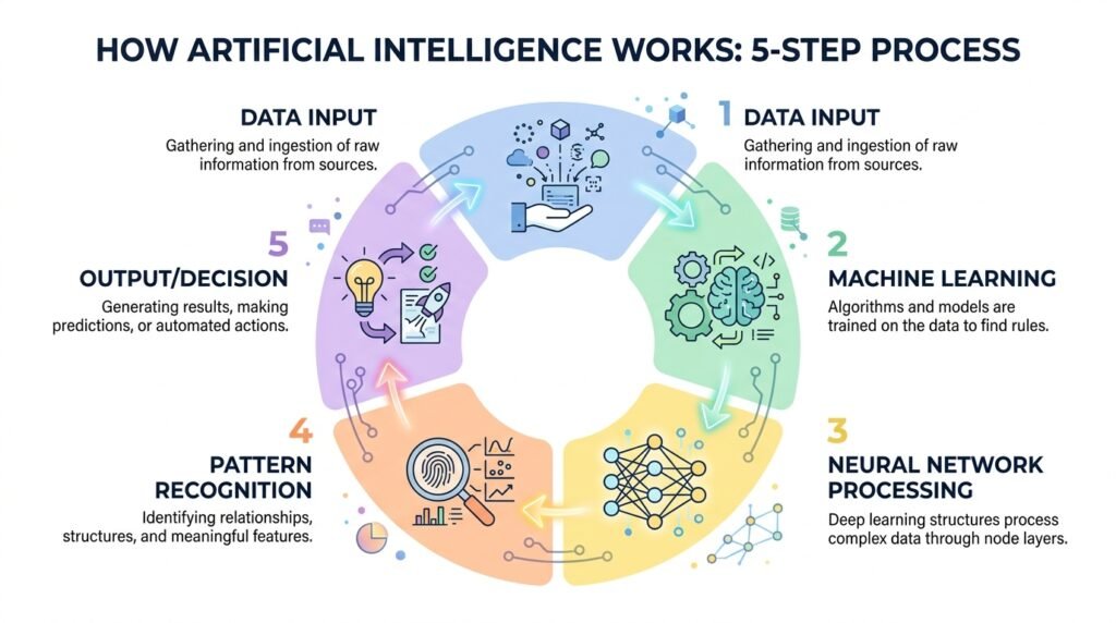 how does artificial intelligence work step by step diagram